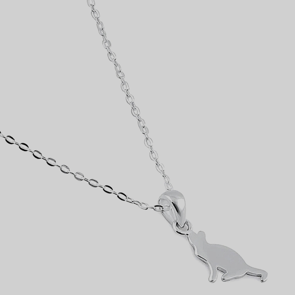 STERLING SILVER CAT NECKLACE